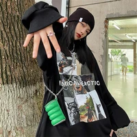 hip hop trendy shirt female spring autumn new casual high street couples wear long sleeved top letter printed oversized blouses