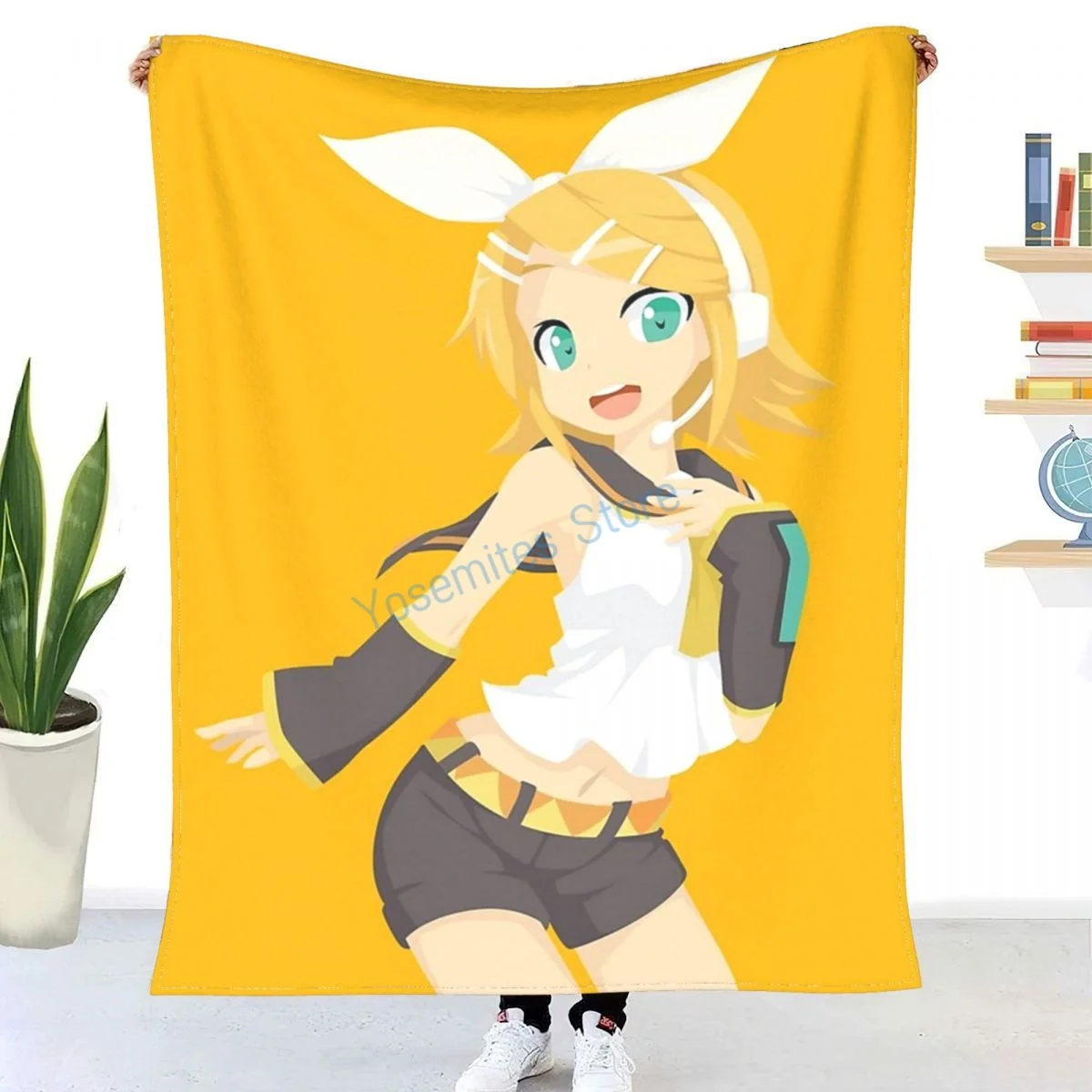 

Kagamine Rin Throw Blanket Winter flannel bedspreads, bed sheets, blankets on cars and sofas, sofa covers