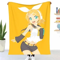 kagamine rin throw blanket winter flannel bedspreads bed sheets blankets on cars and sofas sofa covers