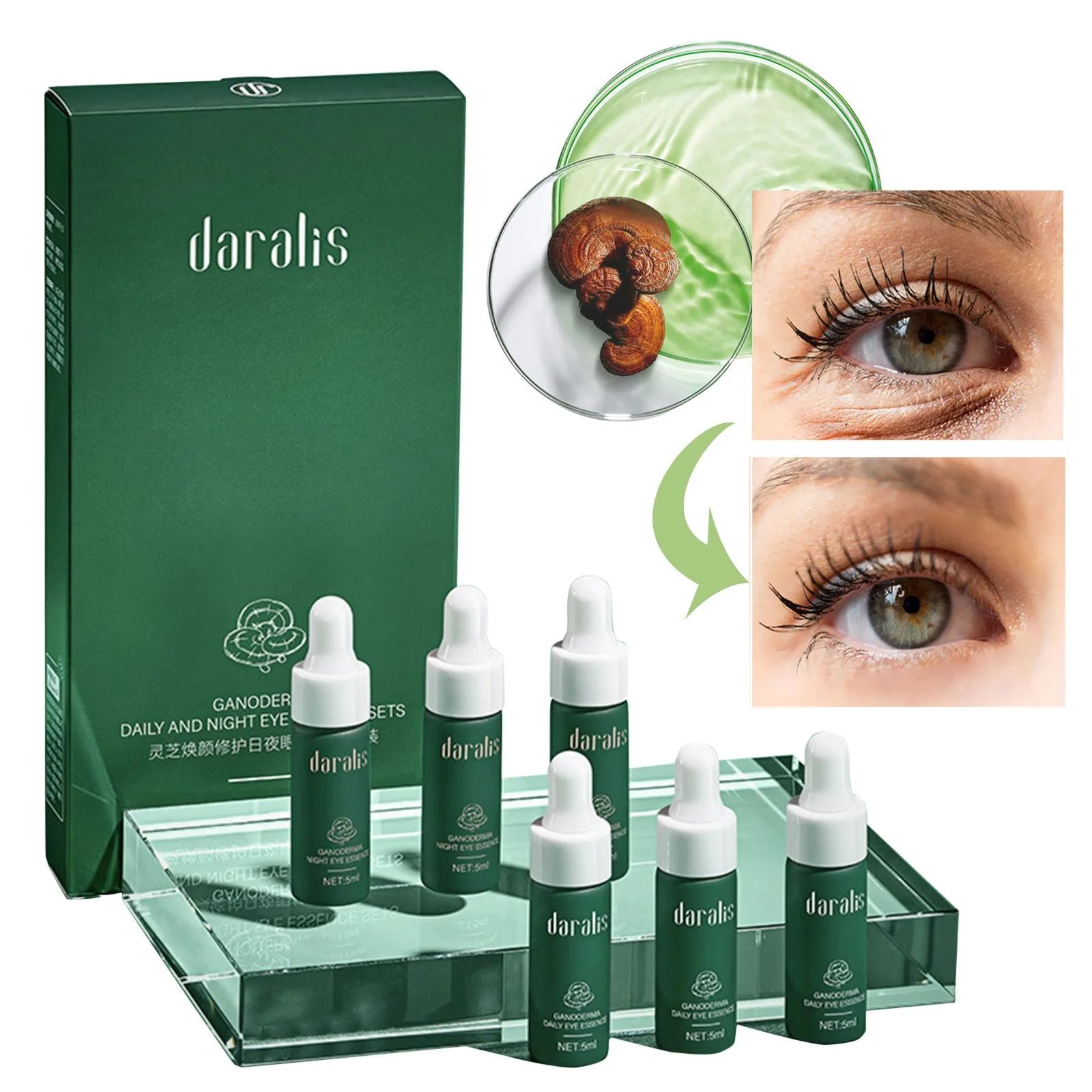30 мл эссенция для глаз Ganoderma Lucidum мешки лай под глазами сыворотка лица |