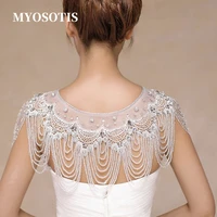 crystal handmade bridal shoulder necklace womens cape pageant prom wedding shoulder womens elegant jacket