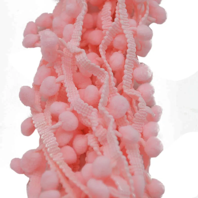 

5yards/lot 1cm Pompom Trim Pom Pom Bobble Braid Tassel Ball Fringe Ribbon Lace Fabric DIY Material Crafts Sewing Accessories
