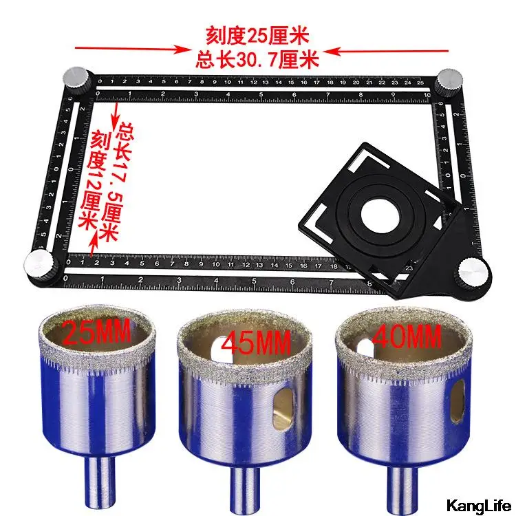 Локатор отверстий для керамической плитки универсальная Линейка в шесть раз с