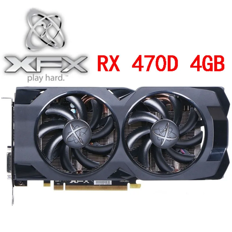 Видеокарта XFX RX 470D 4 Гб 400 бит GDDR5 видеокарты для AMD 570 серия VGA карты 4G 580 480 HDMI DVI б/у |