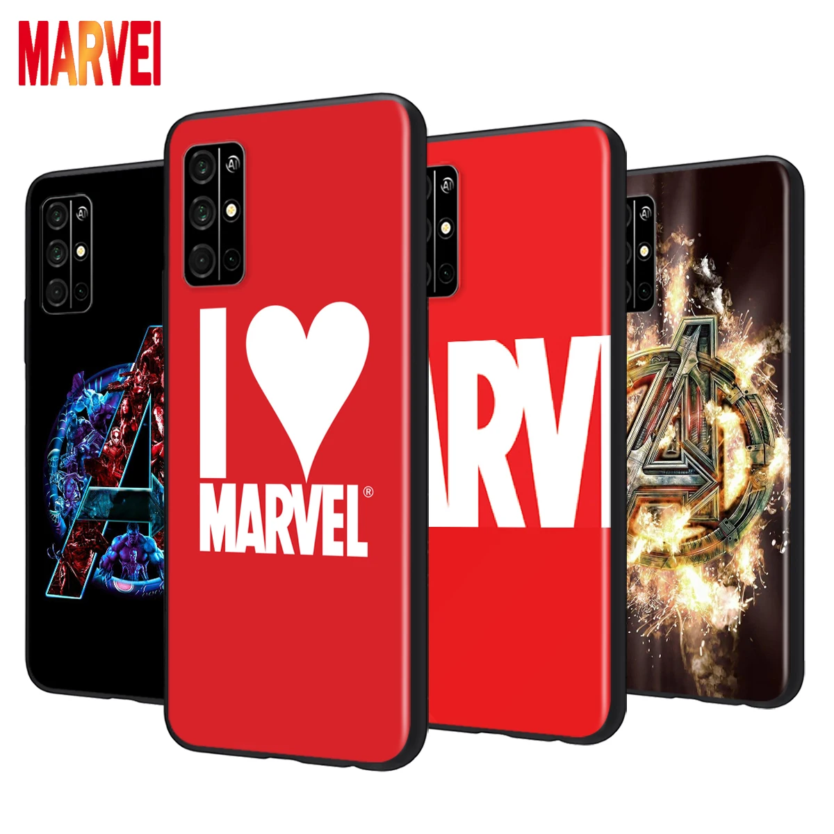 

Marvel Avengers Logo Art Soft TPU Cover For Huawei Honor 8S 8C 8X 8A 8 7S 7A 7C 7 Pro Prime RU MAX 2020 2019 Black Phone Case