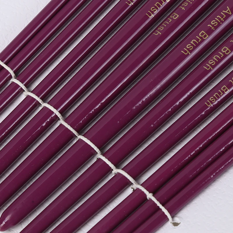 Watercolor Paint Brushes Set Purple Nylon Hair Pointed Flat Painting Brush Oil Acrylic Pen Art Supplies | Дом и сад