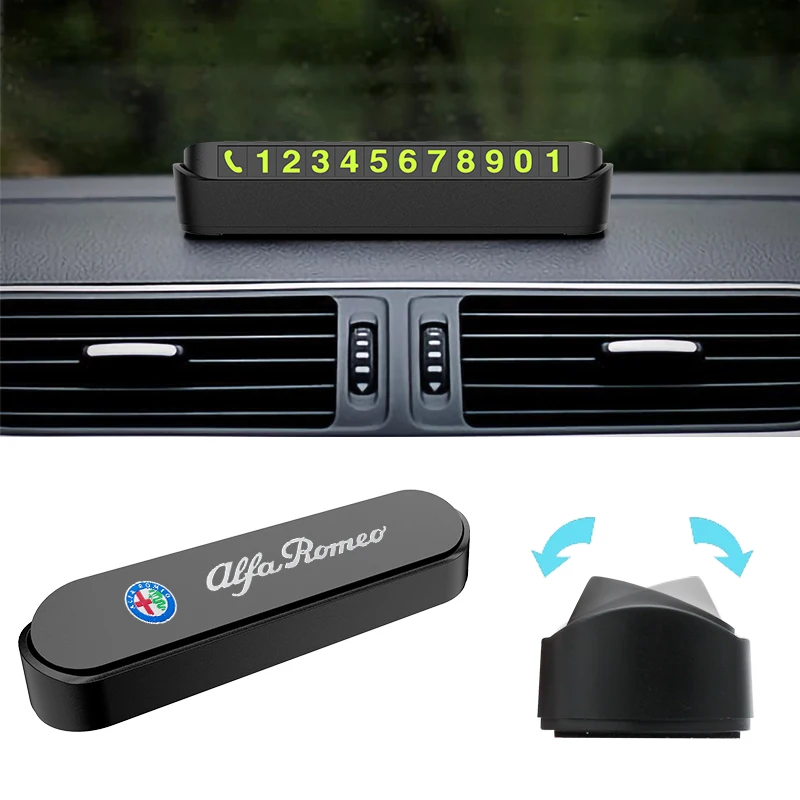 

Car Styling Temporary Parking Card Phone Number Stickers For Alfa Romeo Giulietta 159 Giulia MiTO gt Stelvio 147 Car Accessories
