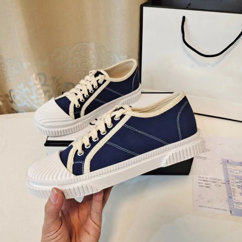 

Women Canvas Shoes 2021 Spring Autumn Fashion Solid Color Vulcanized Shoes Lace-up White Casual Shoes Girl Sneakers