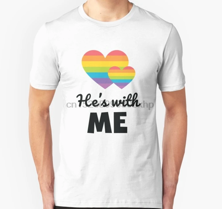 Мужская футболка He With Me LGBTQ Радуга гей парная wo футболки| |