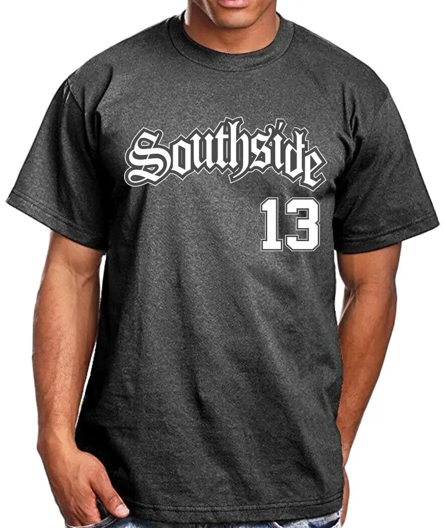 Мужская майка 13 с надписью South side футболка Холо чикано Латиноамериканская серая