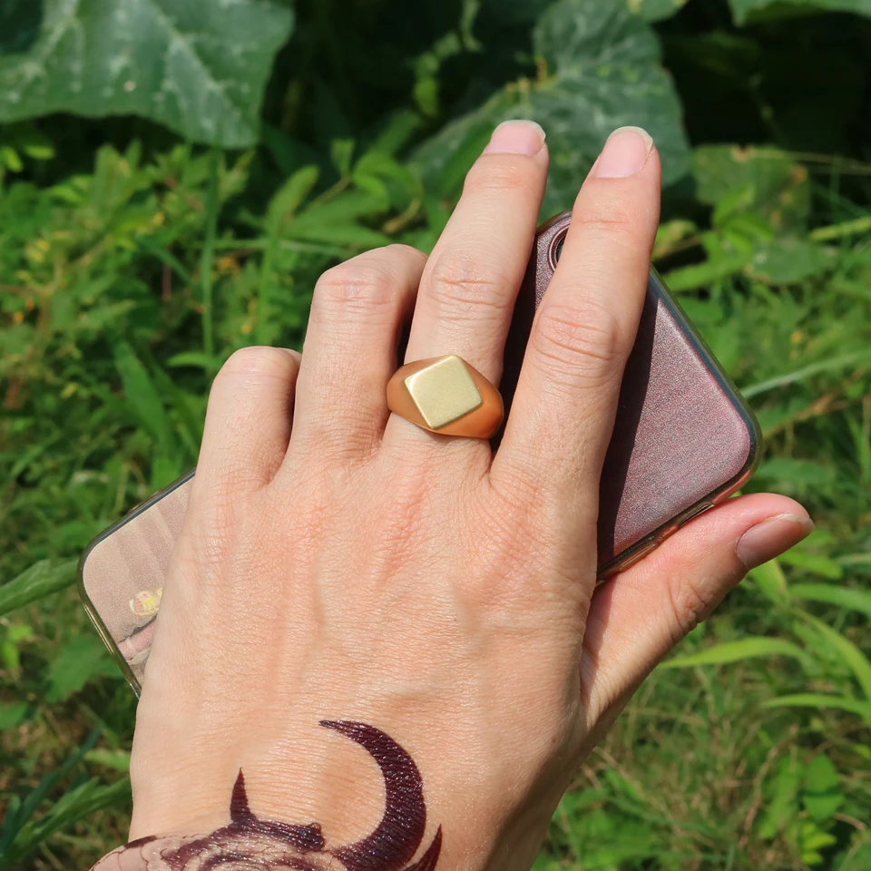 

Top Quality Men's Quadrangle Flat-Top Ring for Men Jewelry Stainless Steel Male Jewellery Unique Design Men's Ring Wholesal