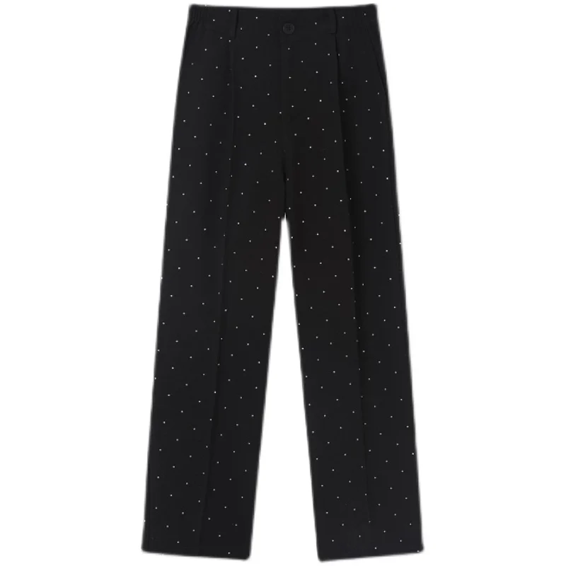 

New Pant Male Full Diamond Dot Casual Long Suit Trousers Harajuku Korean Streetwear Vintage Men's Straight Pants