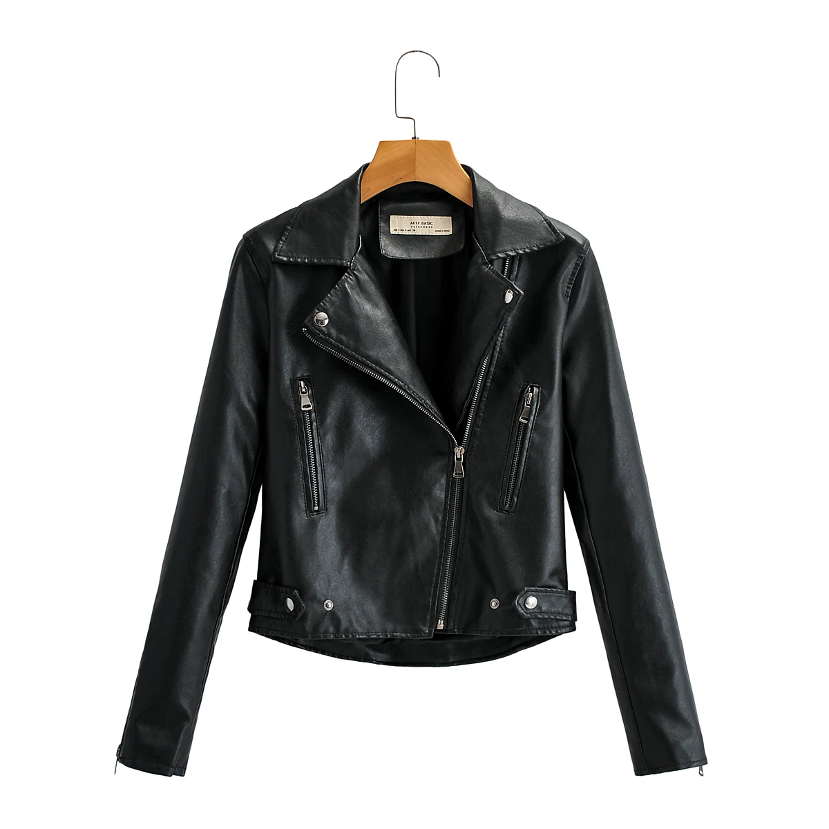 Pop Spring Autumn Women Short Faux PU Jacket Slim Fashion Punk Outwear Motorcycle Leather Jacket Casual Coat Brand Black Coats
