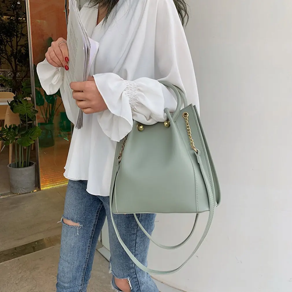 

Fashionable Women's Women Crossbody Chain Bag High Capacity Ladies Sling Shoulder Bags Pu Leather Handbag