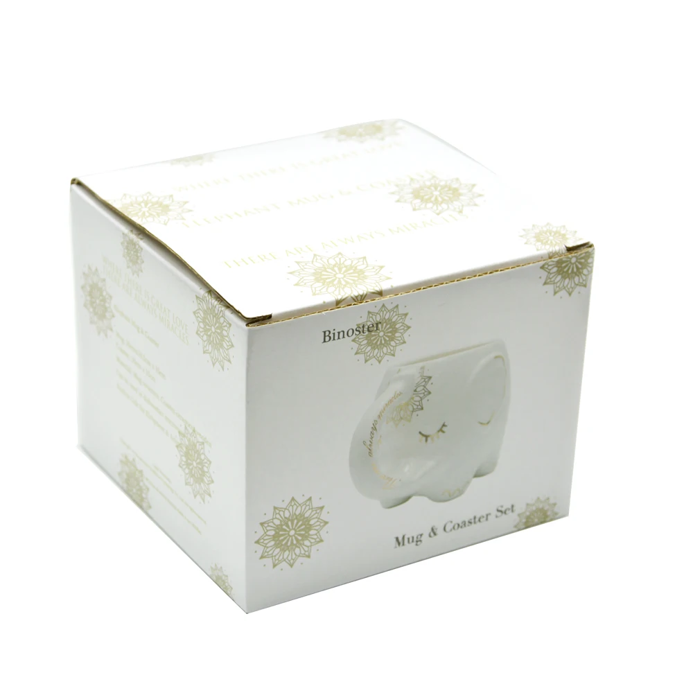 Новинка Кружка со слоном с подстаканником керамика кружка для эспрессо чая