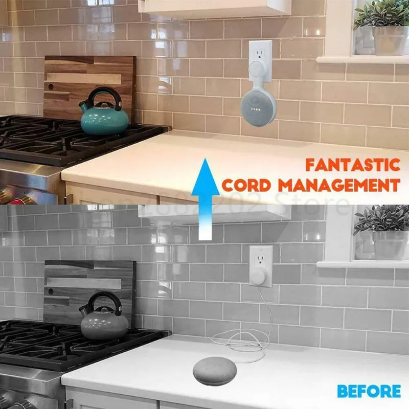 

Outlet Wall Mount Hanger Stand Speaker Holder for Google Home Mini Voice Assistant Home Kitchen Bathroom Supplies