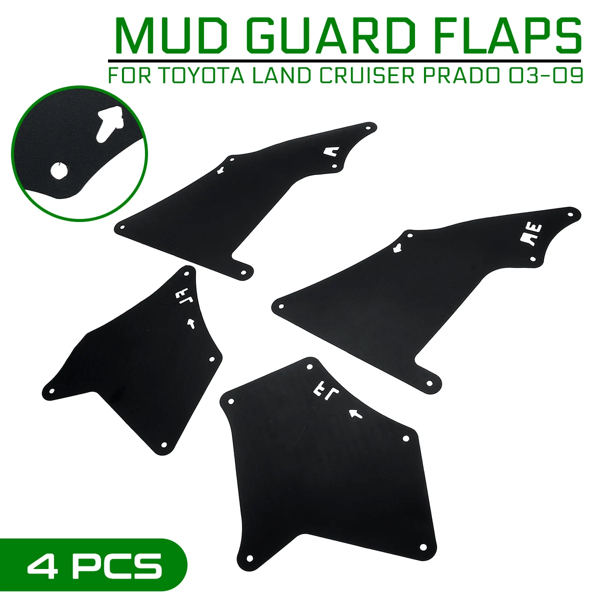 1 комплект передние и задние Автомобильные Брызговики для Toyota Land Cruiser Prado 2003 2009