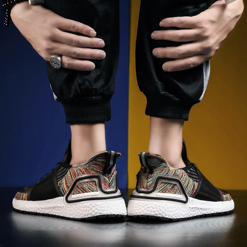 Дизайн, черные мужские кроссовки для бега, Ultraboost Sole Flyknit, кроссовки, обувь для мужчин, zapatillas hombre deportiva