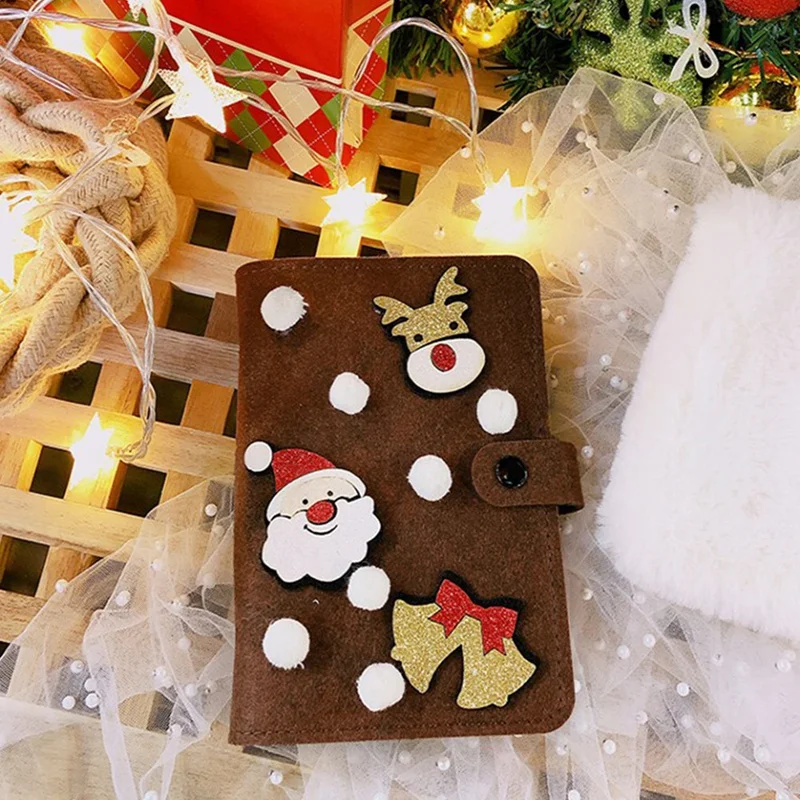 

NEW-Christmas Notebook Cute Cartoon Christmas Elk Hand Book Loose-Leaf Notebook Notebooks Diary Child Gift