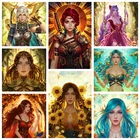 Алмазная 5D картина сделай сам, солнце, цветок, Русалка, богиня, полная квадратнаяКруглая Мозаика AB, наборы для вышивки, украшение для дома