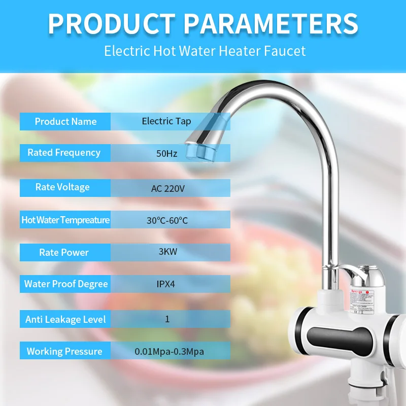 

Instant Electric Shower Water Heater Instant Hot Faucet Kitchen Hot &cold 2 Use Electric Tap Water Heating Instant Water Heater