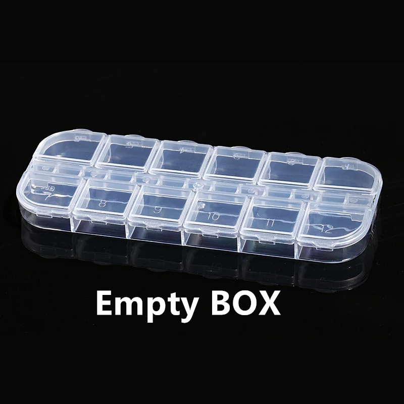 Empty Box 1 Набор, 12 цветов, 3D ультратонкие блестки, блестки для ногтей, блестки, блестки, сделай сам, Типсы, ослепительные блестки дизайн ногтей, украшения, дизайн Микки - Цвет: Empty Box