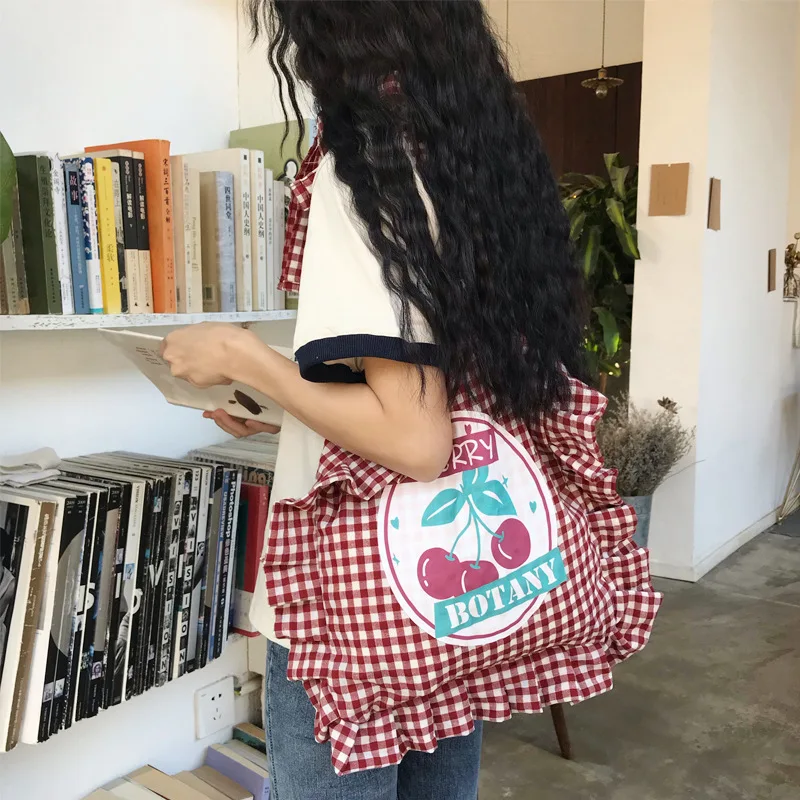 Клетчатое платье красного цвета для девочек многоразовые складывающиеся сумки