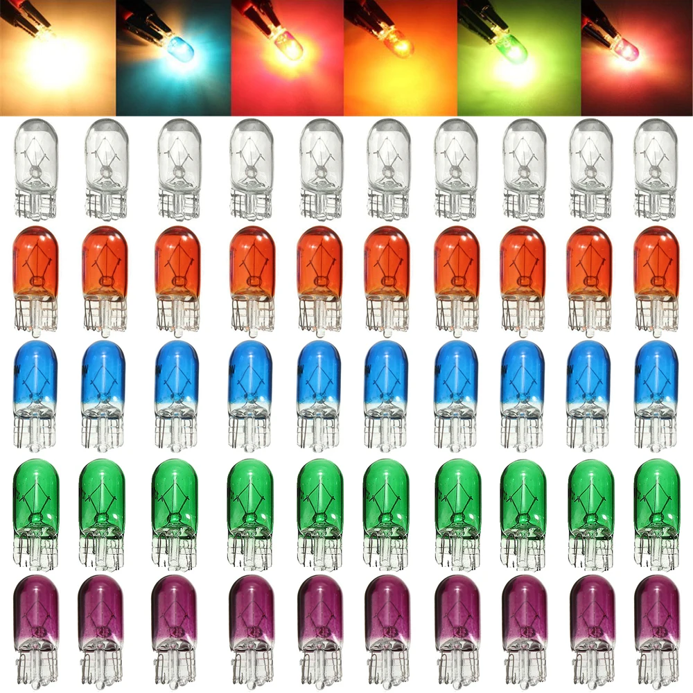 10 шт., автомобильные галогенные лампы T10 W5W 194 158 12 В 5 Вт - купить по выгодной цене - Топ товаров с Али