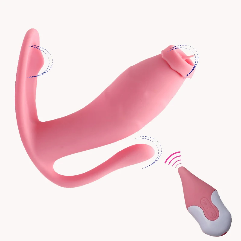 Носимый Вибратор в трусики лизание языка дистанционное управление нагревание 20