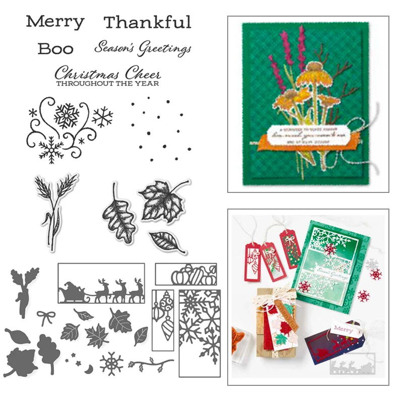 

CHEER ELK Metal Cutting Dies & Stamp and Dies New Arrival 2021 Christmas Metal Die Cutters for Scrapbooking Stamping Arts Sewing