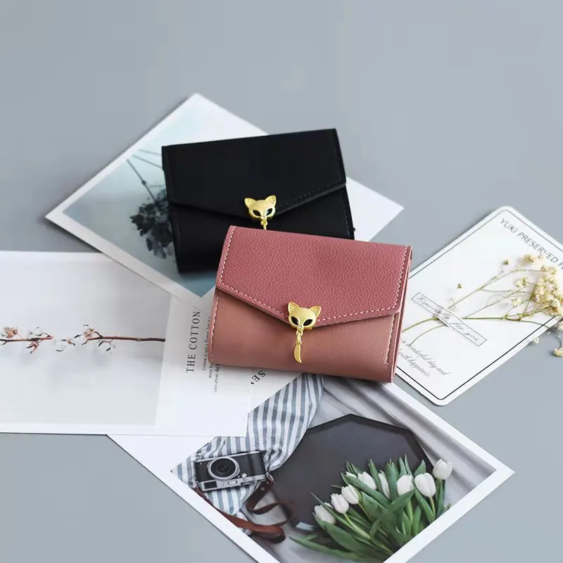 Женский кошелек корейский короткий студенческий новый модный мини маленький