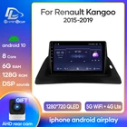 Автомагнитола Prelingcar, стерео-приемник на платформе Android 10 для Renault Kangoo 2015-2019, с видеоплеером, GPS-навигацией, без Dvd, типоразмер 2 Din