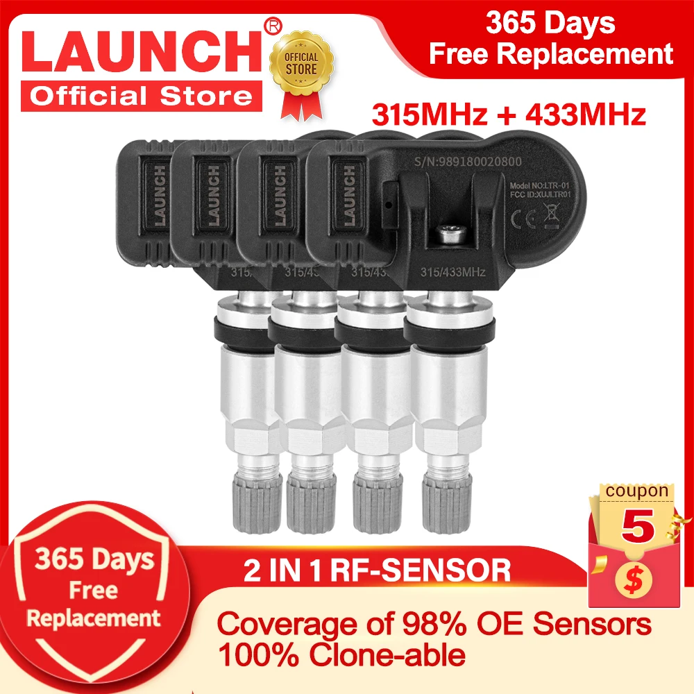 

LAUNCH X431 2 in 1 RF-SENSOR 315MHz & 433MHz TPMS Sensor Tire Repair Tools Scanner Tire Pressure Sensors Tester Programming