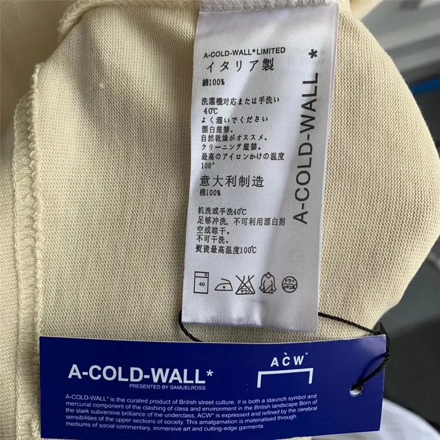 A COLD WALL печать логотипа футболки 2020 мужские и женские стеклянные воздуходувки