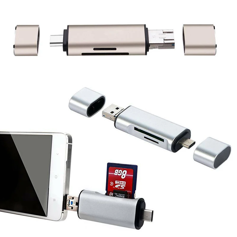 5 в 1 Тип C OTG кард ридер с флеш накопитель USB гнездовым Интерфейс для ПК 3 0 чтения TF