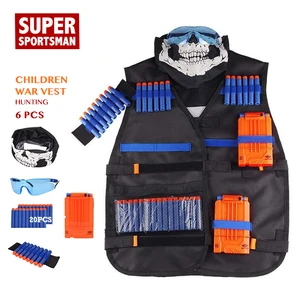 Мужские охотничьи военные снаряжения, тактические жилеты, Детские армейские, для страйкбола, Боевая маска, детская снайперская одежда, костюмы, набор игрушек для улицы, 6 шт.