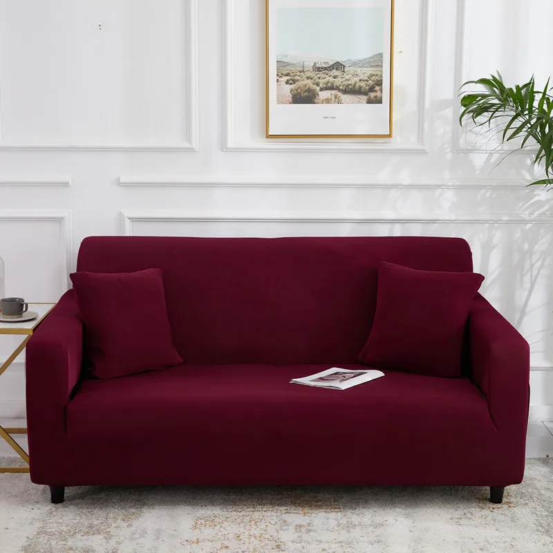 

Solid Color Sofa Cover Stretch Milk Silk Tight-fitting All-inclusive Living Room Sofa Cover Armchair Cover 1/2/3/4 Seat