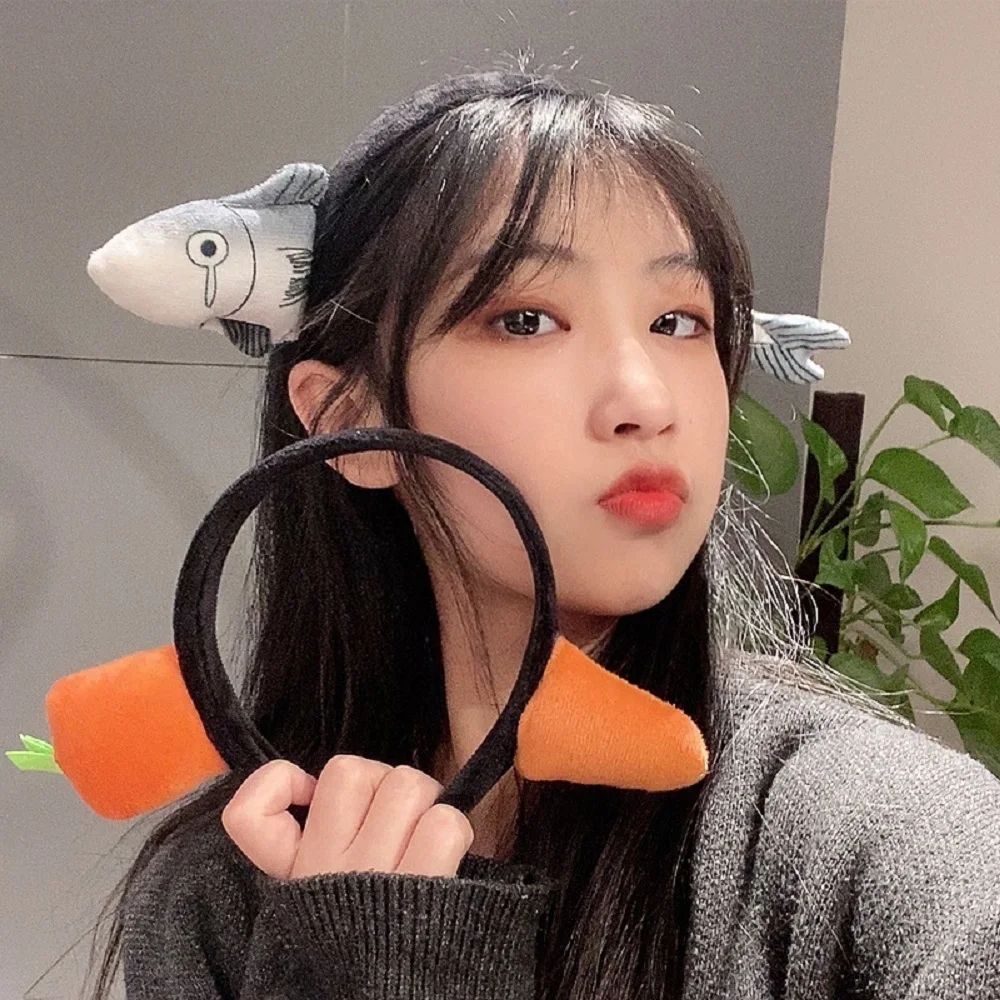 Модная забавная повязка на голову с морковкой соленая рыба для мытья лица тюрбан