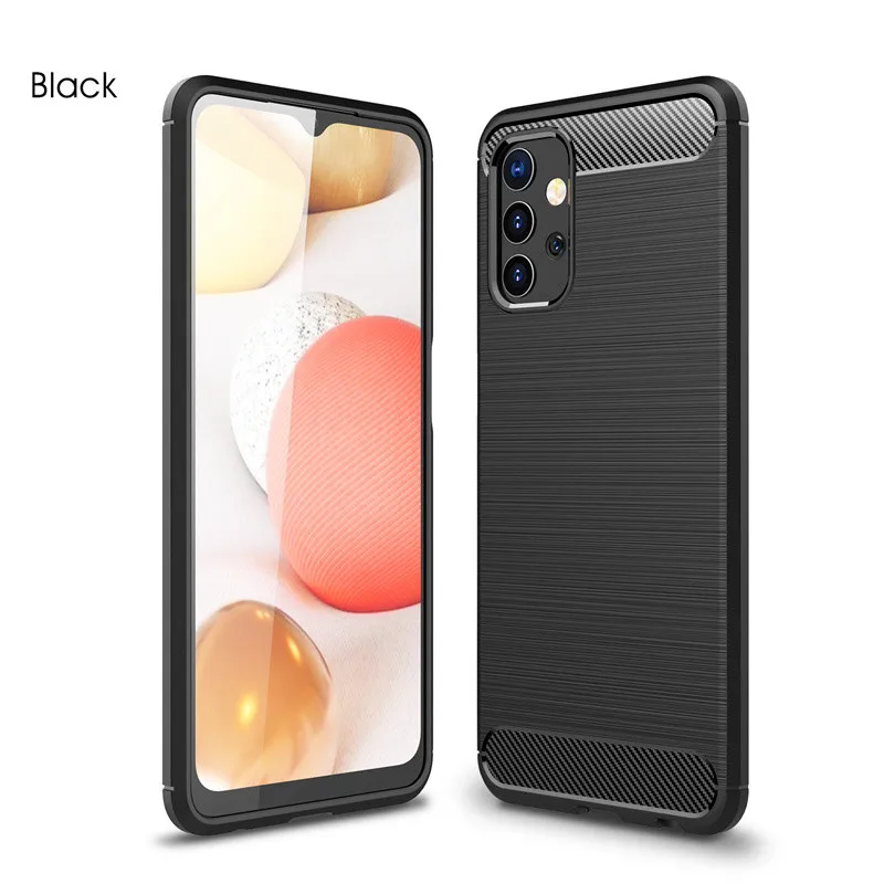 For Fundas Samsung Galaxy A32 Case For Samsung A32 Cover Phone Bumper Shockproof Soft Carbon Fiber Cover For Samsung A32 Capas