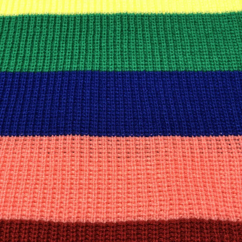 

Women's Rainbow Sweater Turtleneck Colorful Striped Long Sleeve Pullover Tops Autumn Nice Chic Casual Loose Streetwear Sweaters