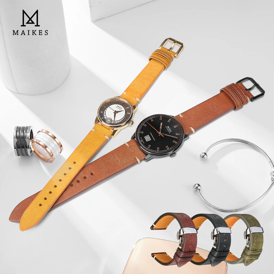 New Genuine Leather Watchband 18mm 20mm 22mm For Huawei Tissot Mido Men Women Watch Band Quick Release Strap Watch Accessories