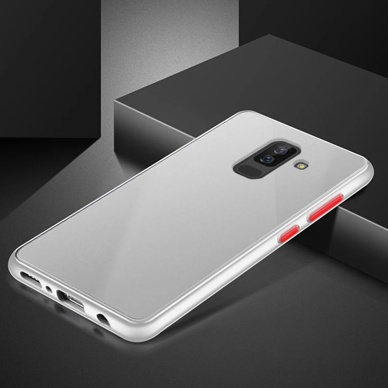 Чехол для Samsung Galaxy J8 2018 матовый прозрачный роскошный противоударный жесткий