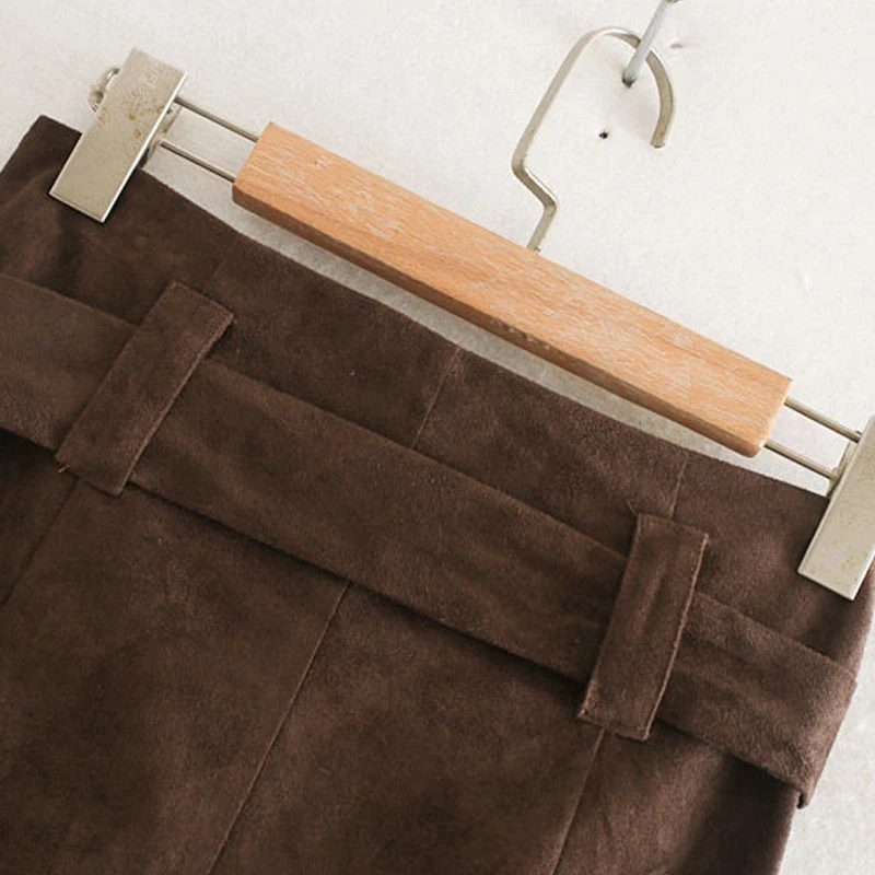 Женская Зимняя юбка GOPLUS повседневная до середины икры с высокой талией и бантом