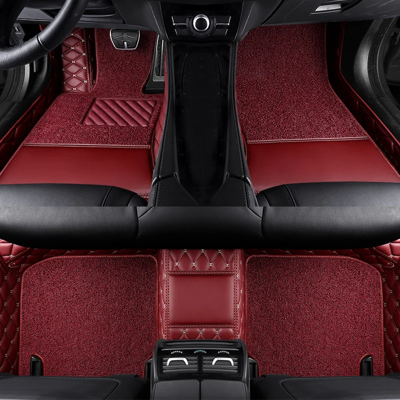 

Custom car floor mats for Cadillac SRX CTS Escalade ATS CT6 XT5 CT6 ATSL XTS SLS Double foot mat car accessories