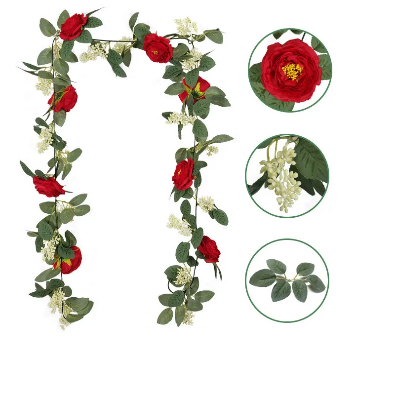 Искусственные растения зеленые листья цветок для вечерние ринки Рождества