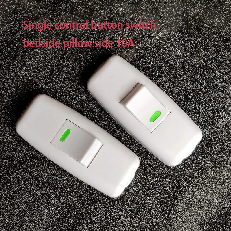

4 pcs Single control button switch bedside pillow side 10A switch pure copper wiring white button switch
