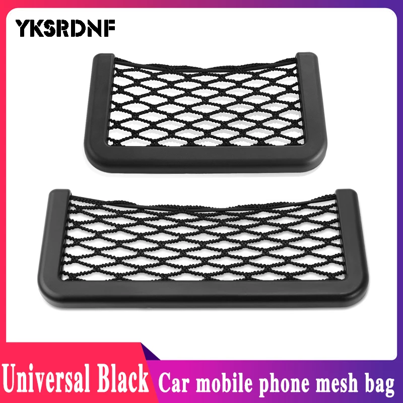 

Universal Black Car Net Bag Phone Holder Storage Mesh Net Pocket Organizer Car Storage Bag Pocket For Wallet, Keys, Pens
