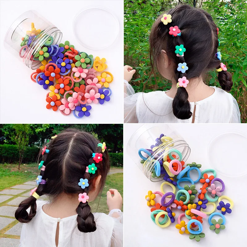 20 Uds beb&eacute; corbata de pelo Ni&ntilde;a de dibujos animados diademas infantiles el&aacute;stico colorido bandas de pelo de Nylon Scrunchie cabello accesorios para el cabello, cuerda-2