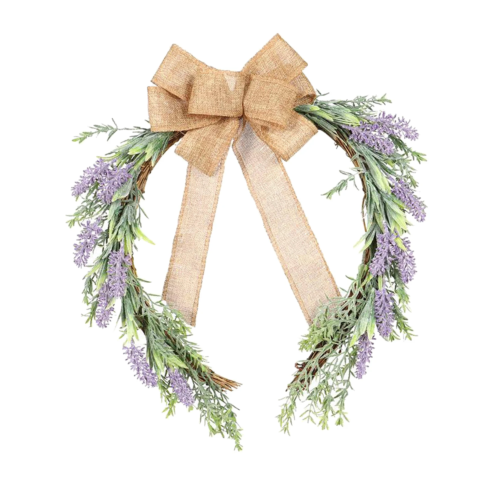 

Artificial Lavender Wreath 18inch Large Green Leaf Wreath for Festival Celebration Front Door Wall Window Party Decoration