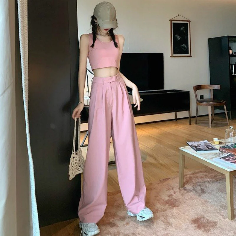 

Женские комплекты, блузка, брюки до щиколотки, женские корейские свободные летние блузки в стиле Харадзюку для подростков